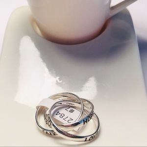 Sterling Silver Faith Hope Love Ring